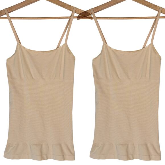 Set of Two Yummie‎ Convertible Seamless Body Shaping Camisoles in Beige | M/L - Picture 1 of 7